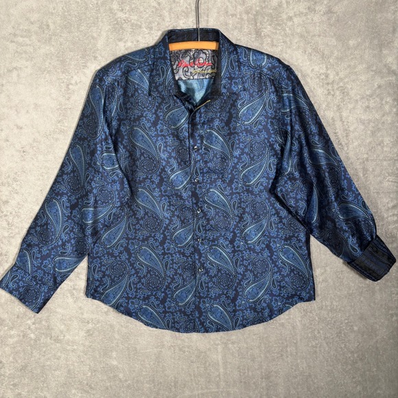 Robert Graham Quaking Aspen Limited Edition Button Down Shirt Silk Paisley 2XL